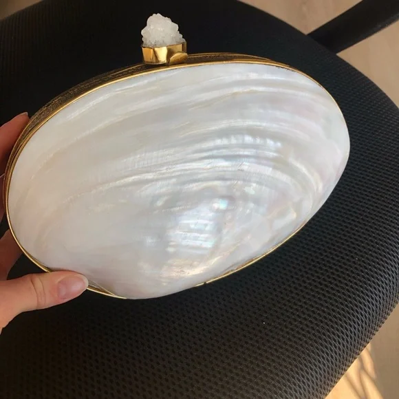 Gorgeous Genuine Oyster Mother of Pearl Clutch ๐ค๐ฆช ๐ - Picture 4 of 9